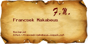 Francsek Makabeus névjegykártya